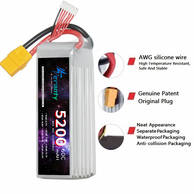 TERANTY 6S 5200mAh Lipo Batter - Rc Hobby Model 评论和价格